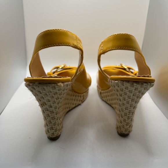 Qupid Yellow Peep Toe Slingback Espadrille - Picture 6 of 7